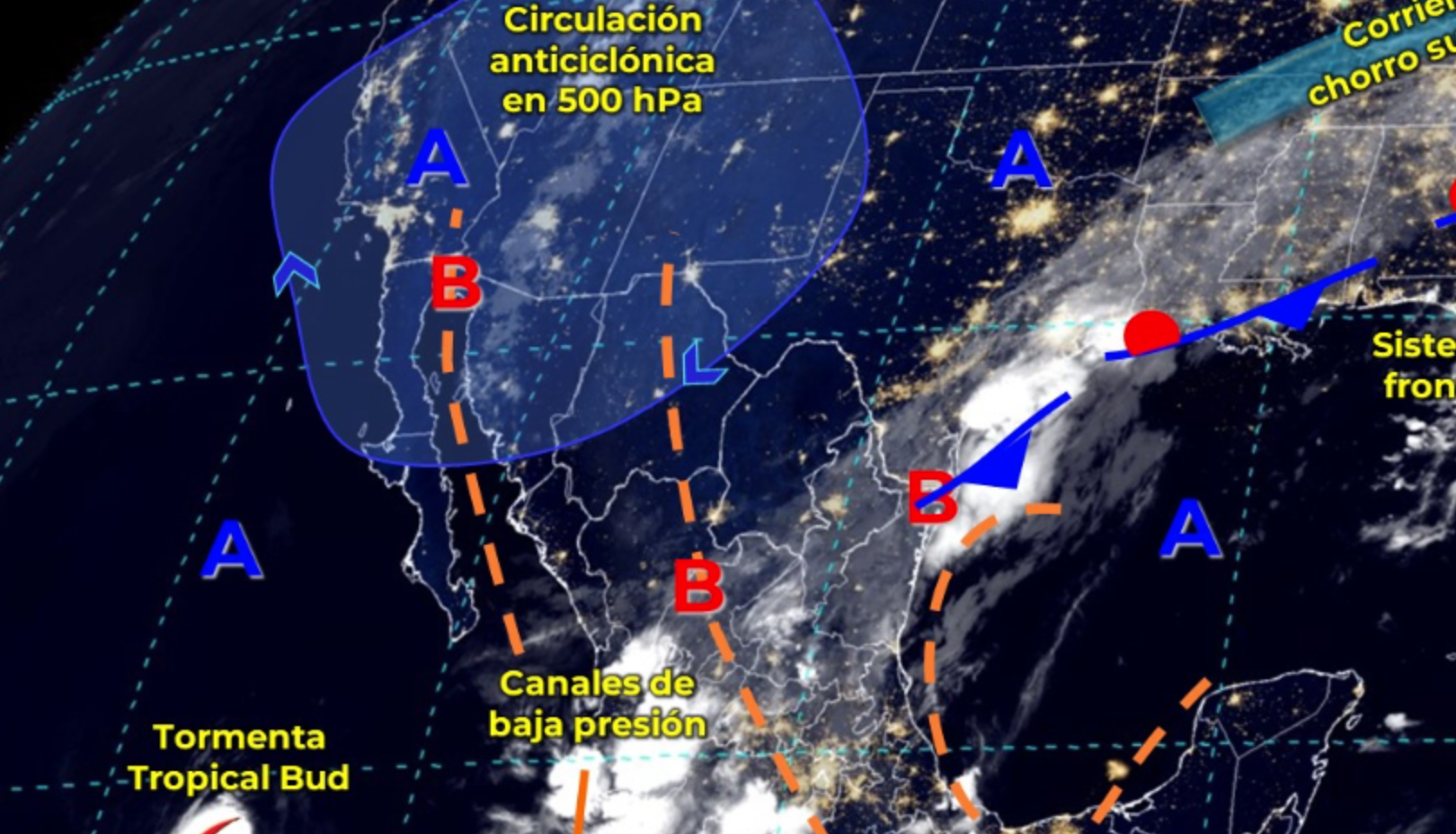 Nueva tormenta ‘Bud’ frente a costas de México